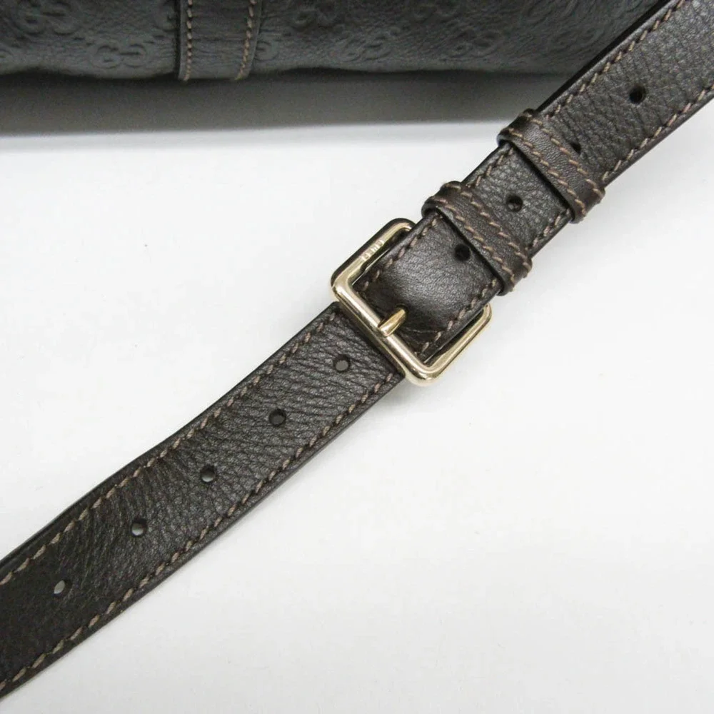 GUCCI Brown Leather Boston Bag